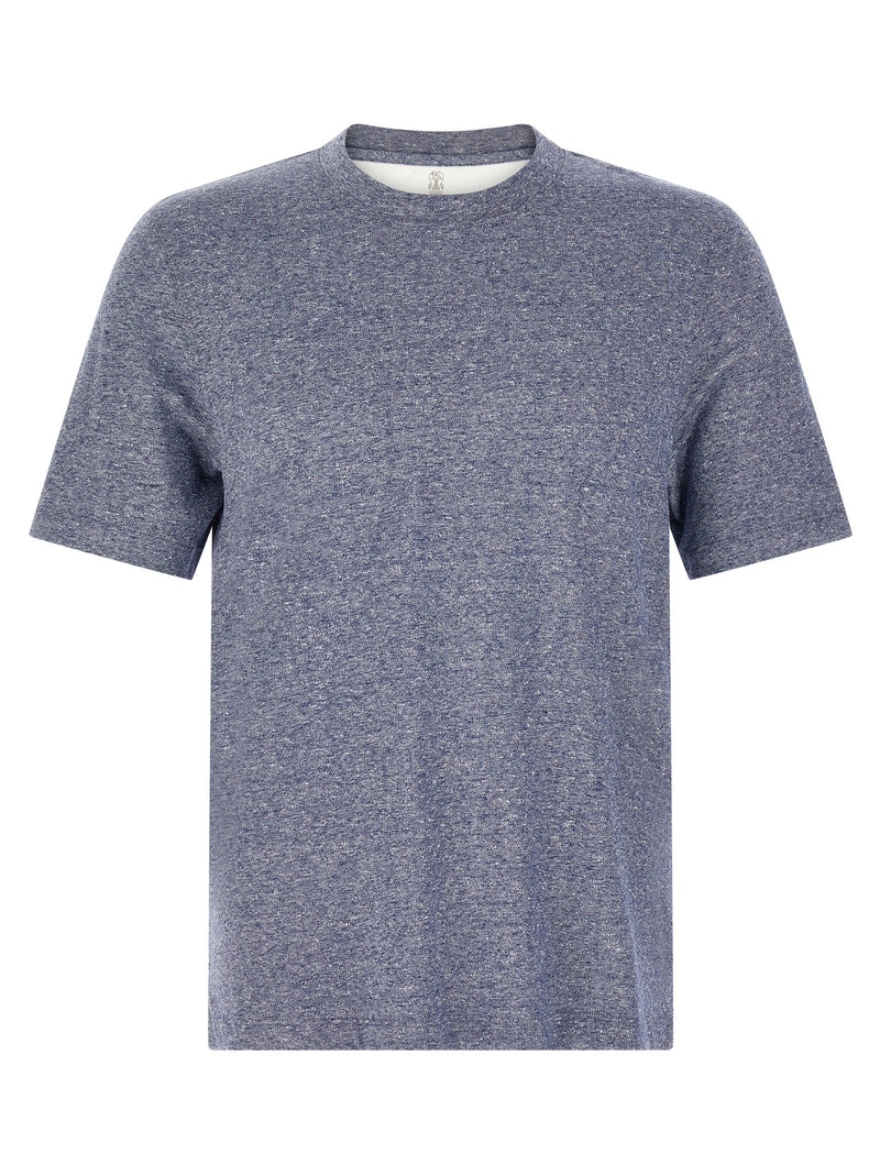 Brunello Cucinelli Blue Linen T-Shirt