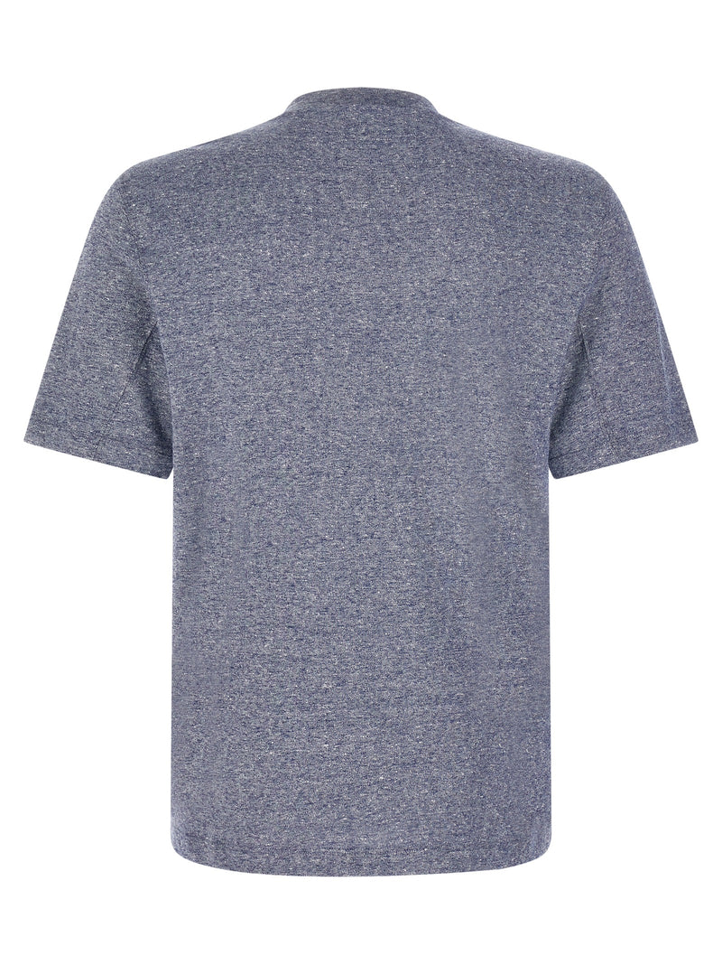 Brunello Cucinelli Blue Linen T-Shirt