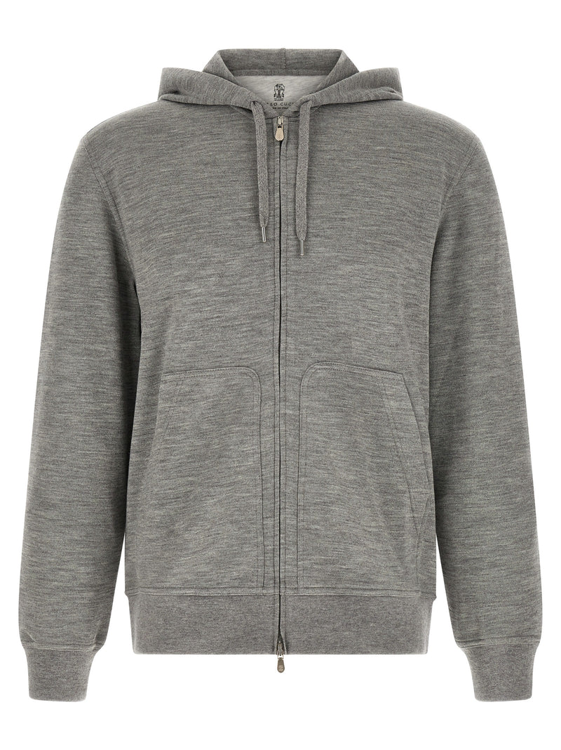 Brunello Cucinelli Gray Cashmere Sweatshirt