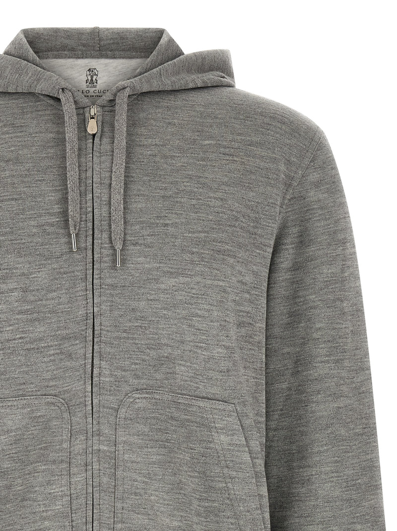 Brunello Cucinelli Gray Cashmere Sweatshirt