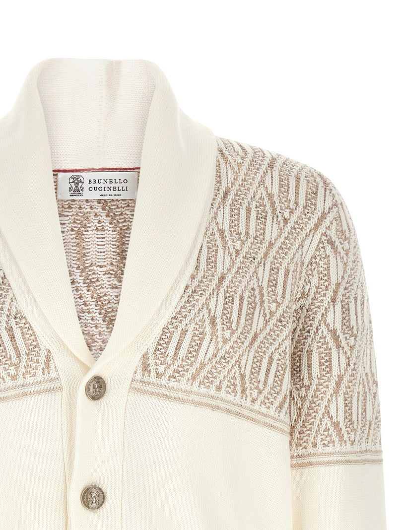 Brunello Cucinelli Beige Cotton Cardigan