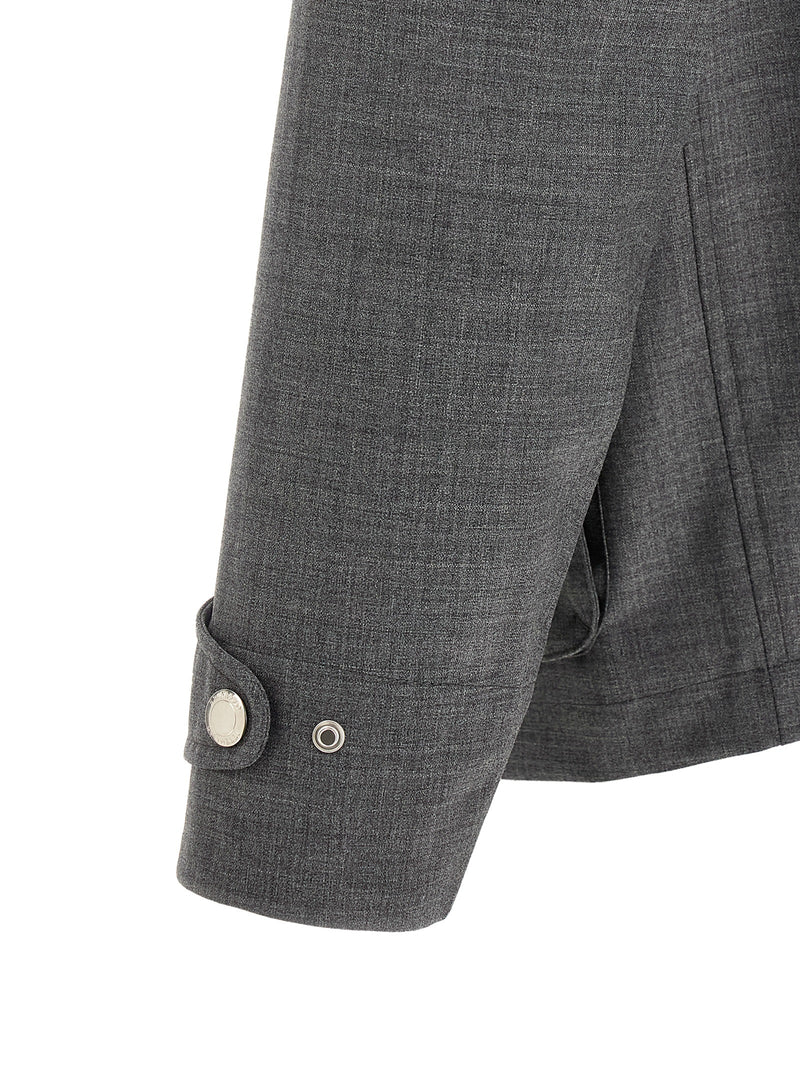 Brunello Cucinelli Gray Virgin Wool Full-Length Jacket