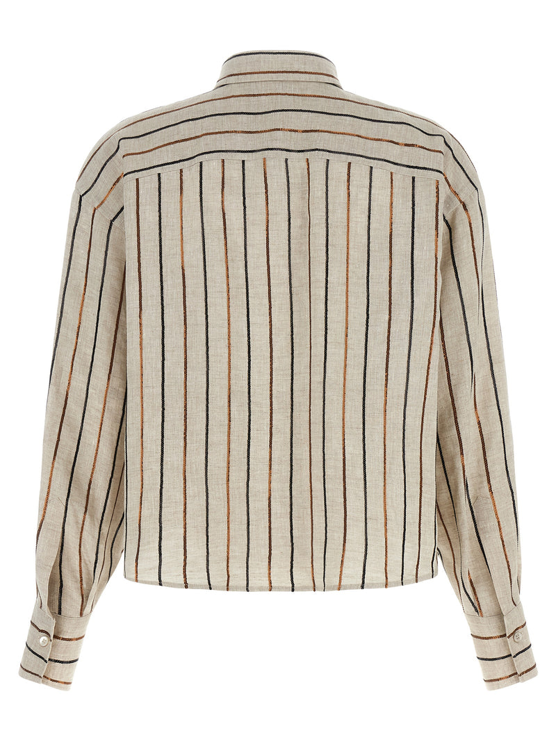 Brunello Cucinelli Beige Linen Blouse