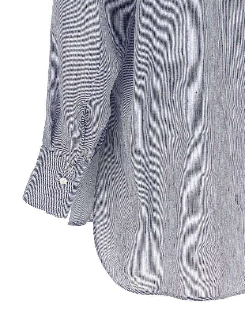 Brunello Cucinelli Blue Linen Blouse