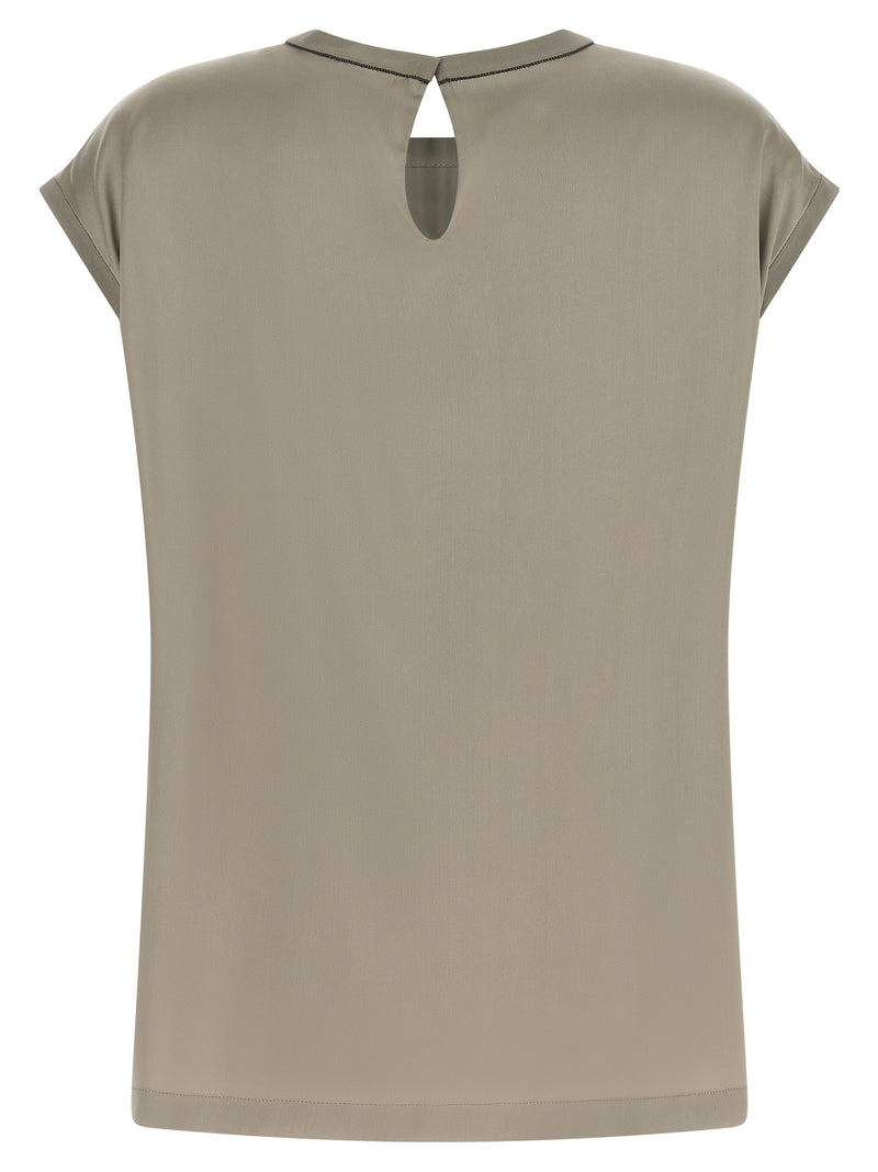 Brunello Cucinelli Bicolor Silk Blouse