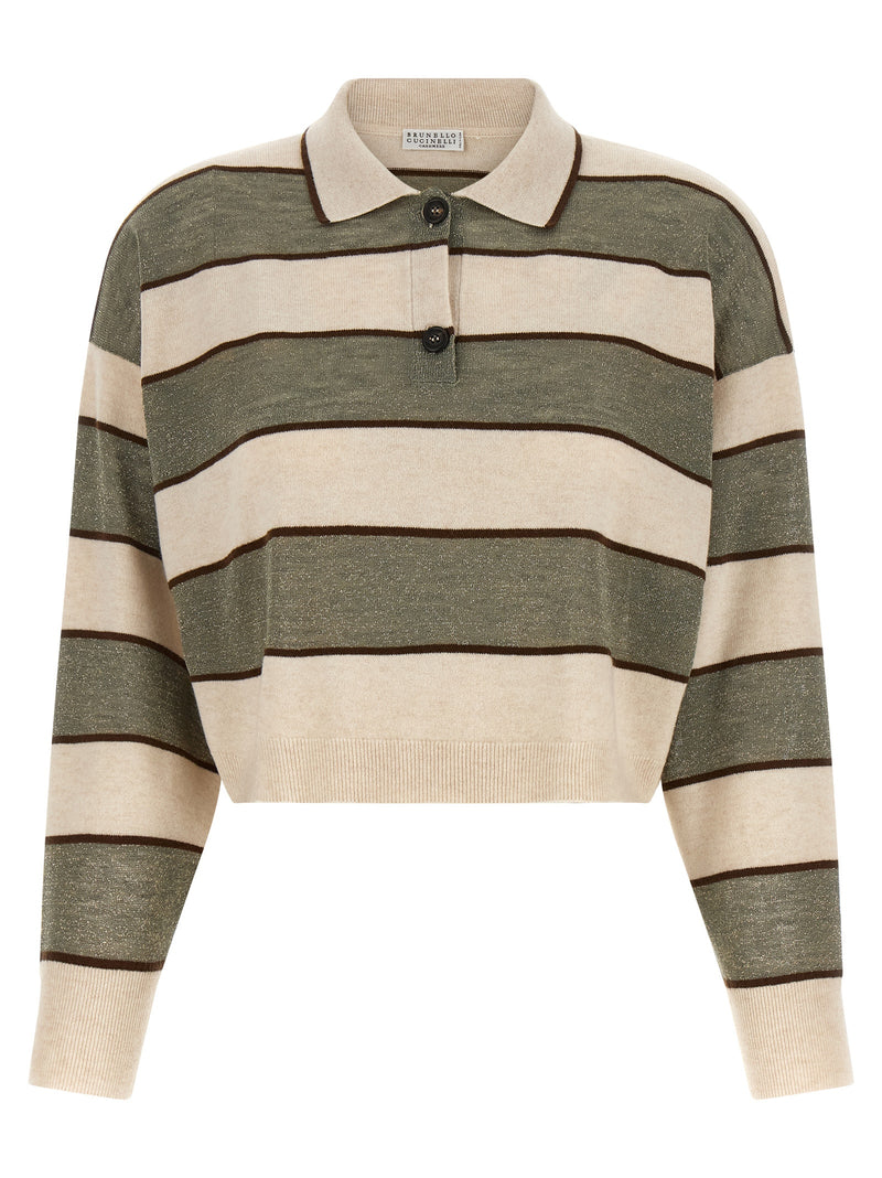 Brunello Cucinelli Multicolor Virgin Wool Polo Shirt