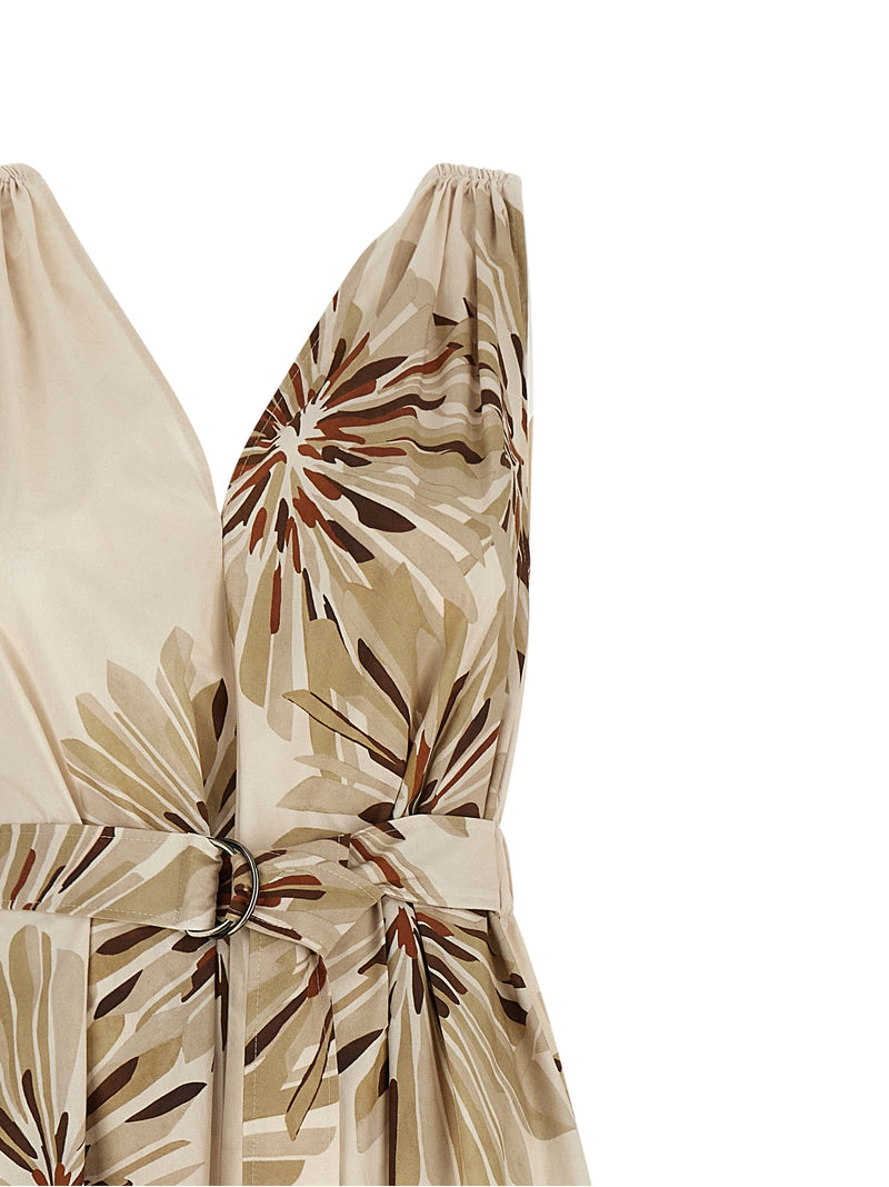 Brunello Cucinelli Beige Cotton Midi Dress