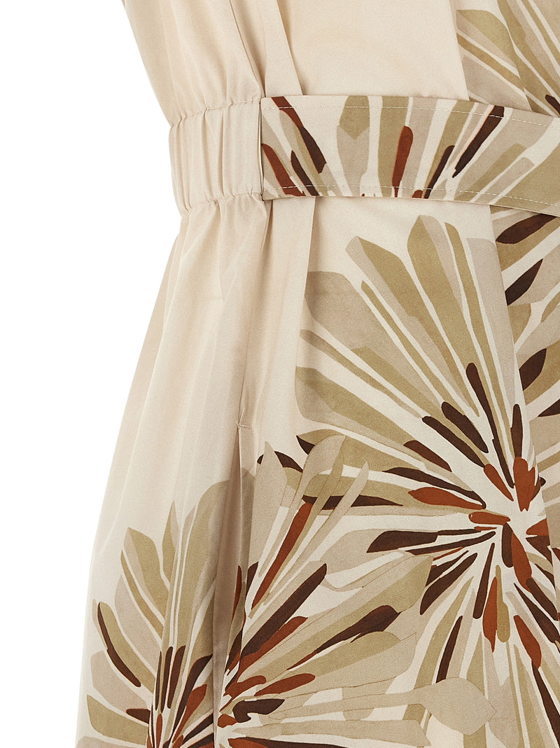 Brunello Cucinelli Beige Cotton Midi Dress