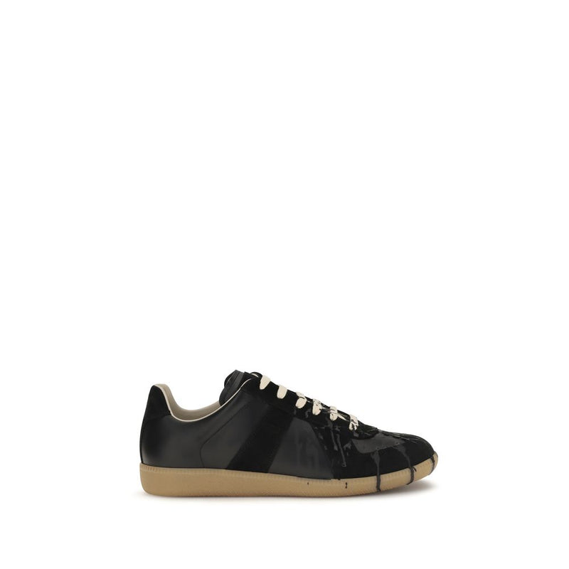 Maison Margiela Black Suede Leather Athletic Sneakers
