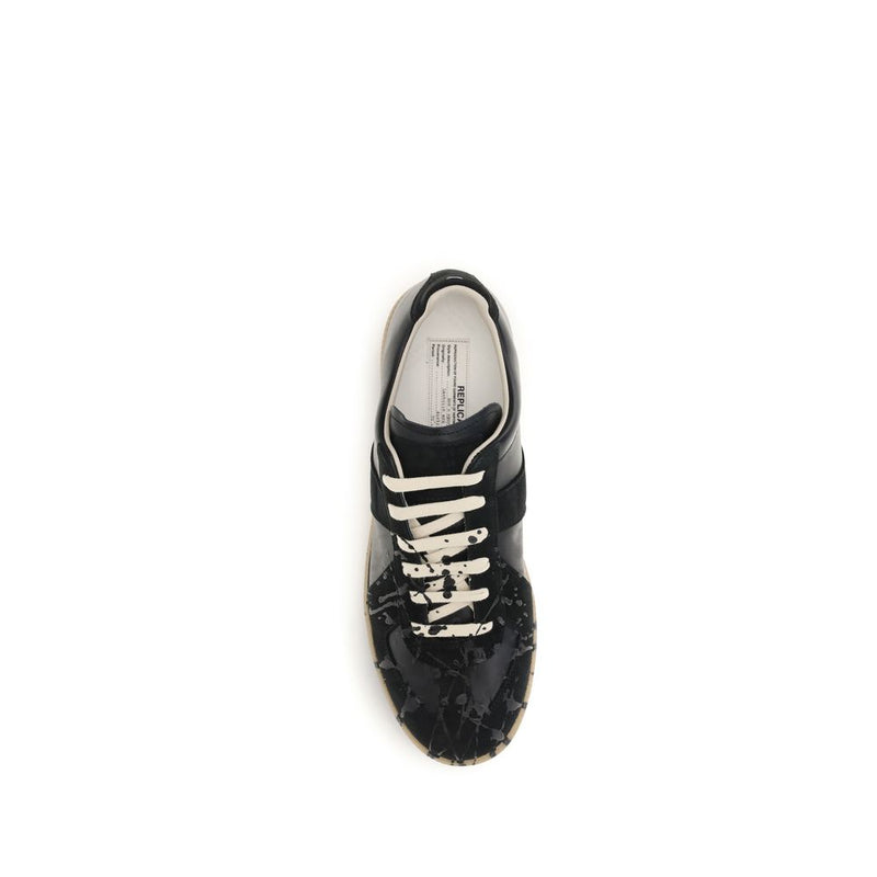 Maison Margiela Black Suede Leather Athletic Sneakers