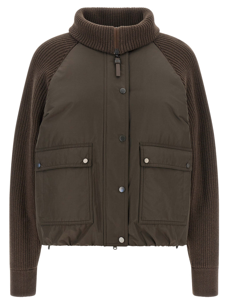 Brunello Cucinelli Brown Cotton Full-Length Jacket