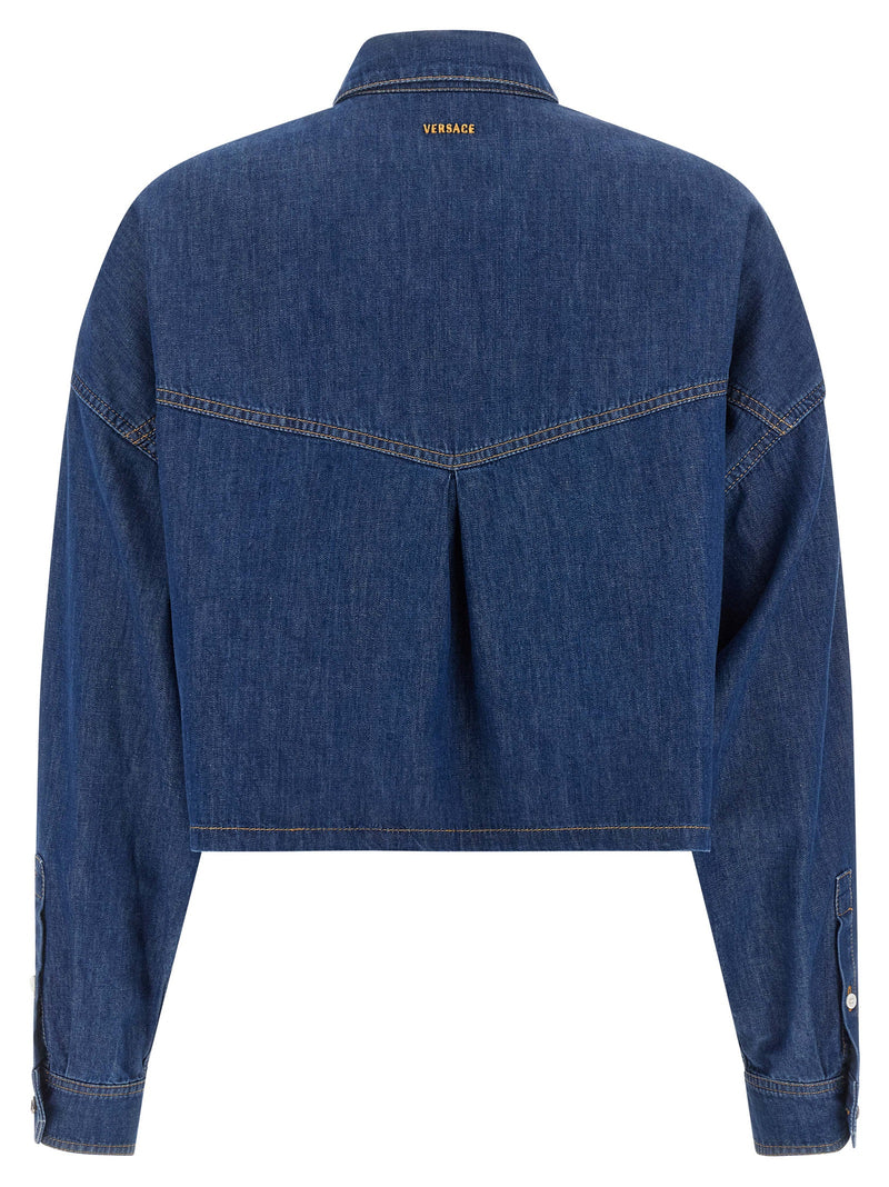 Versace Blue Cotton Blouse