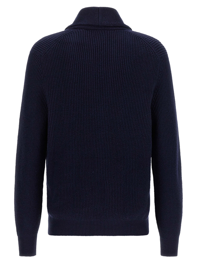 Brunello Cucinelli Blue Cotton Cardigan