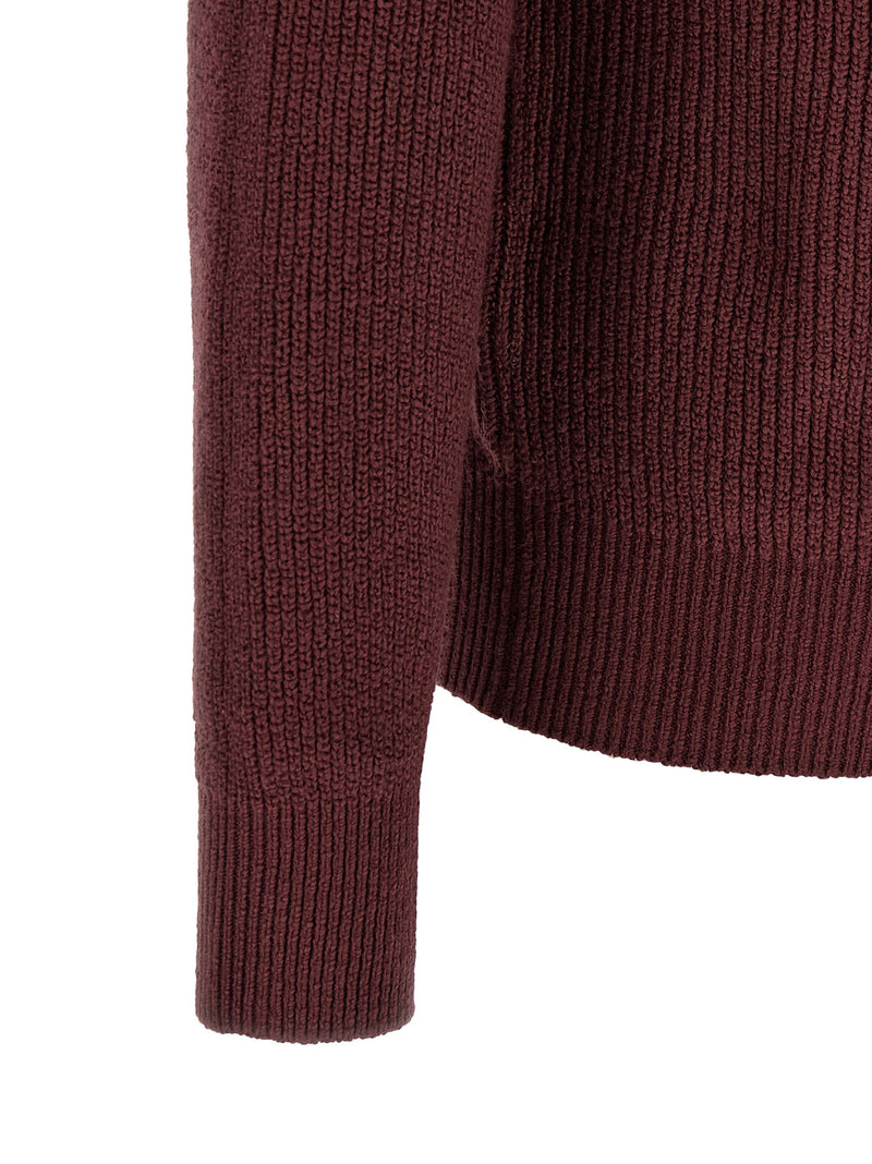 Brunello Cucinelli Bordeaux Cotton Cardigan