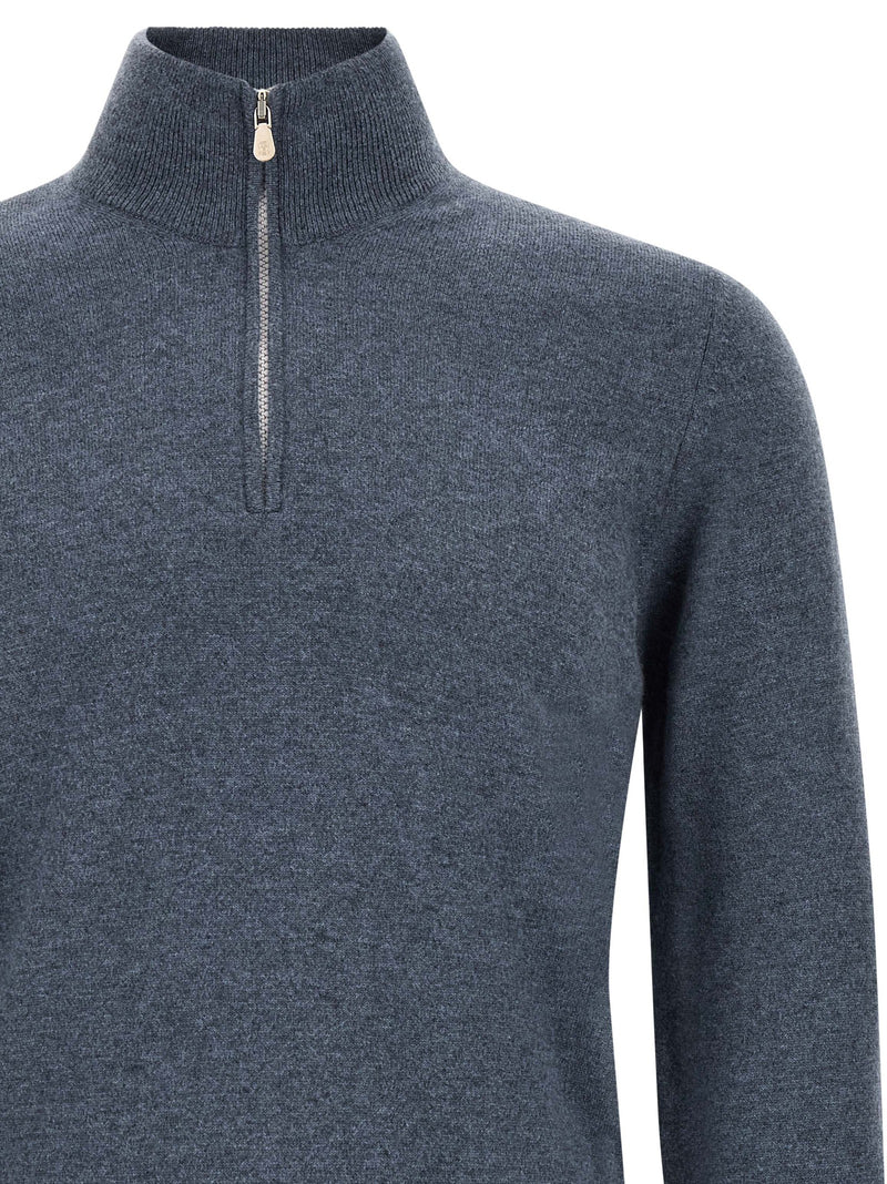 Brunello Cucinelli Blue Cashmere Cardigan