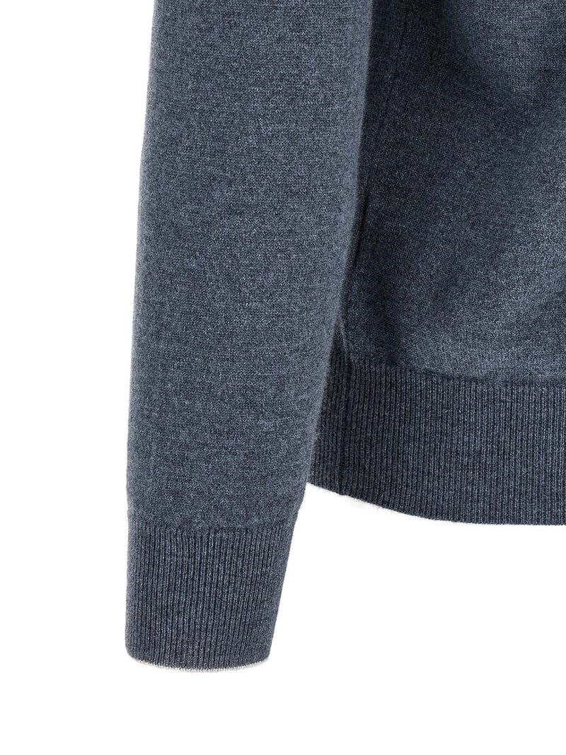 Brunello Cucinelli Blue Cashmere Cardigan