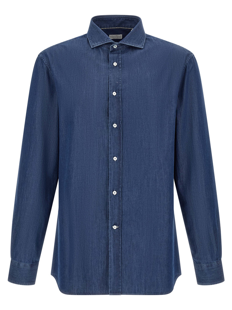 Brunello Cucinelli Blue Cotton Blouse
