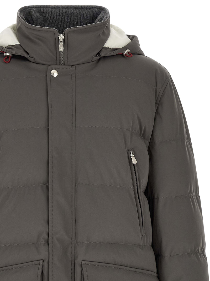 Brunello Cucinelli Gray Polyamide Parka
