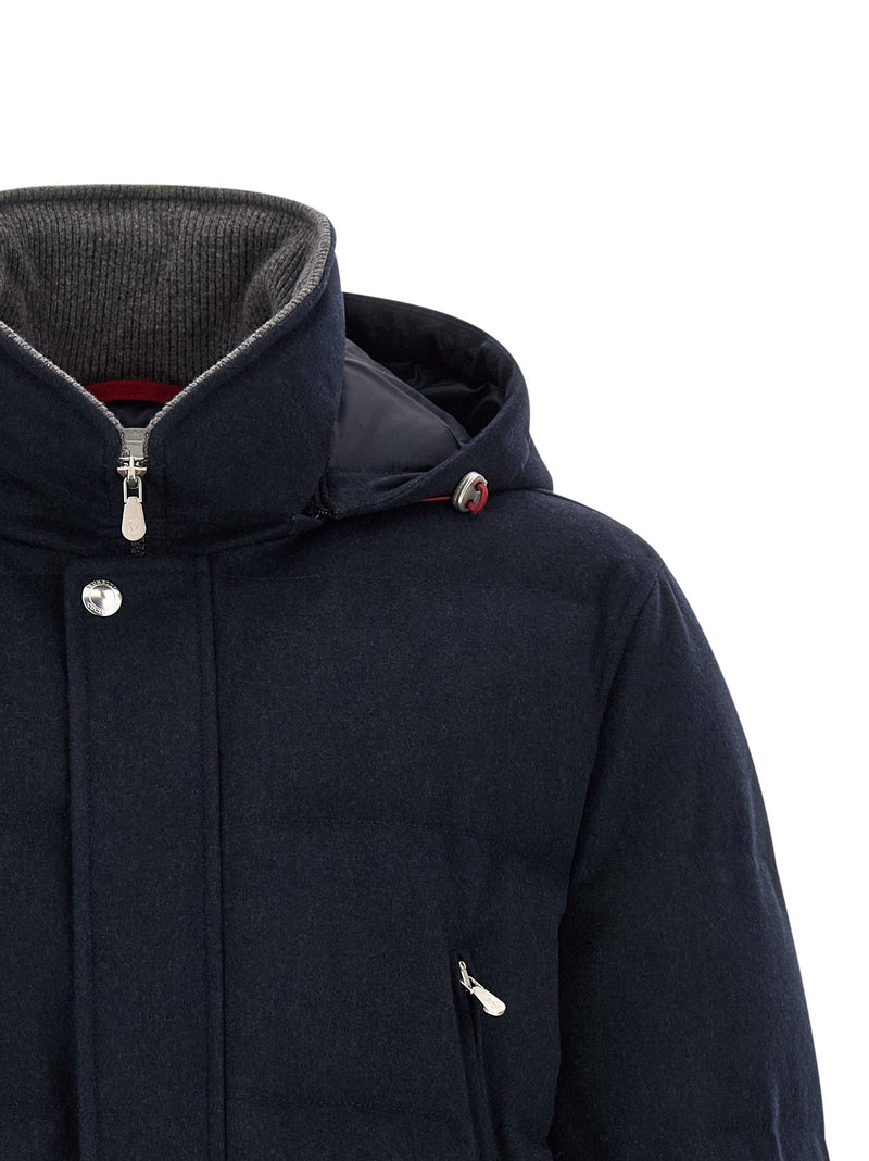 Brunello Cucinelli Blue Wool Parka