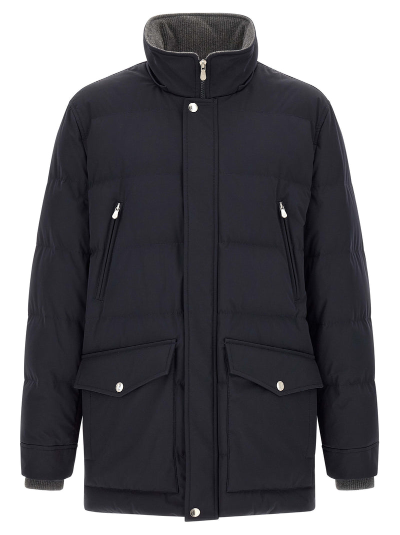 Brunello Cucinelli Blue Polyamide Parka