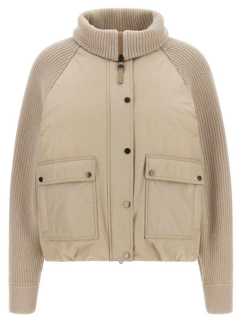 Brunello Cucinelli Beige Cotton Full-Length Jacket