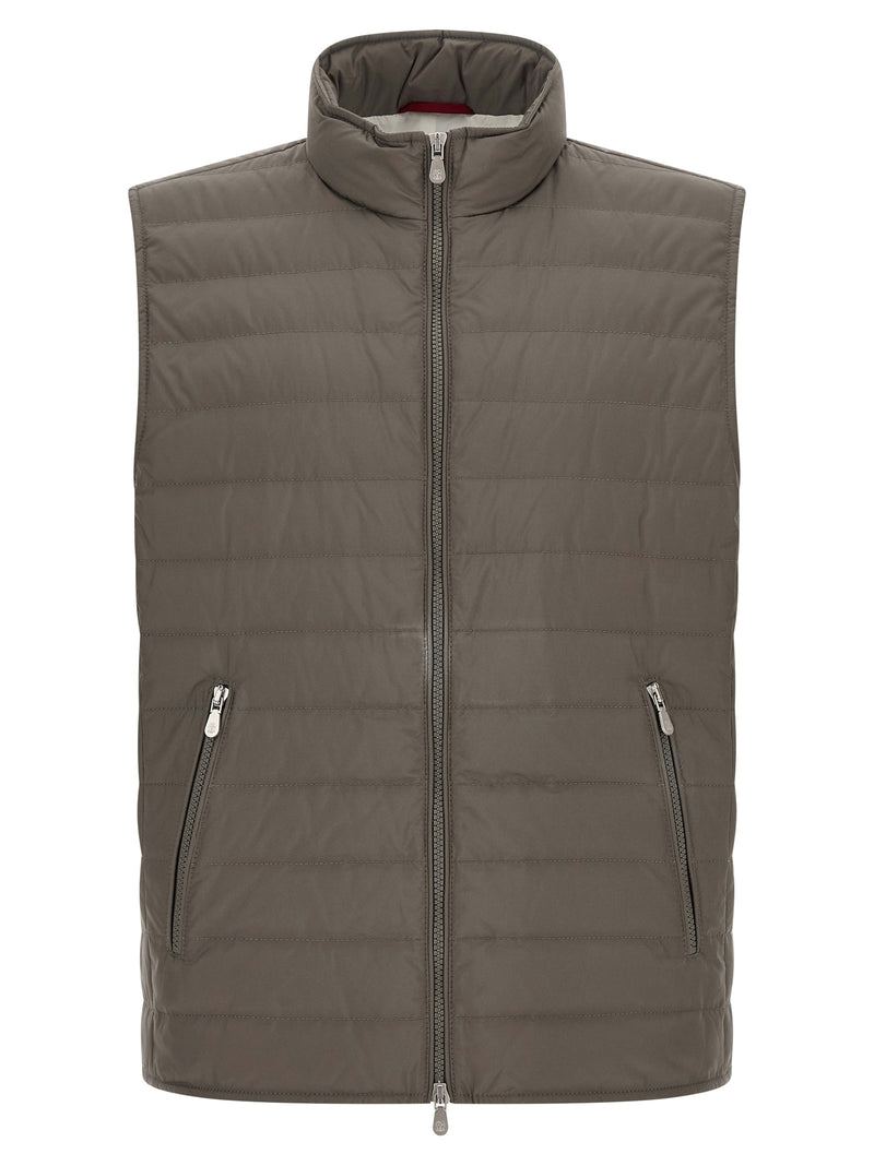 Brunello Cucinelli Bicolor Polyester Sleeveless Jacket