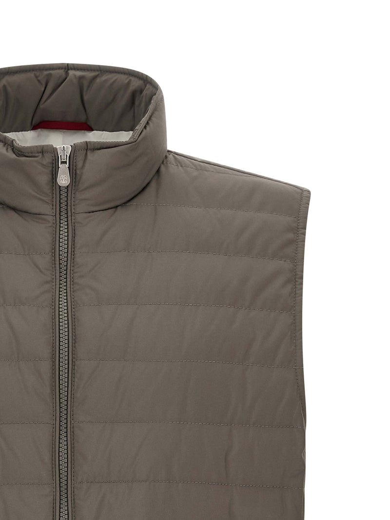 Brunello Cucinelli Bicolor Polyester Sleeveless Jacket
