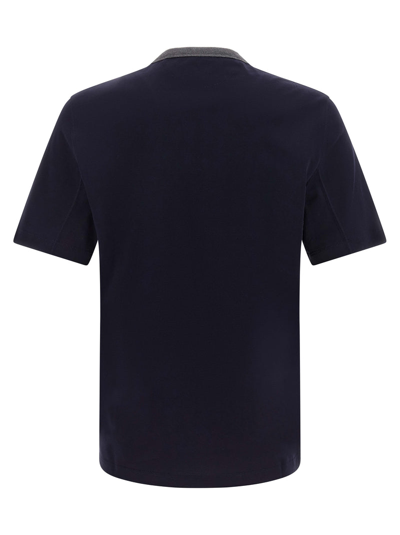 Brunello Cucinelli Blue Cotton T-Shirt