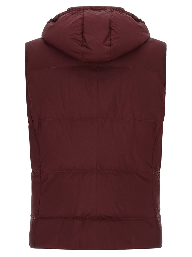 Brunello Cucinelli Bordeaux Polyester Sleeveless Jacket