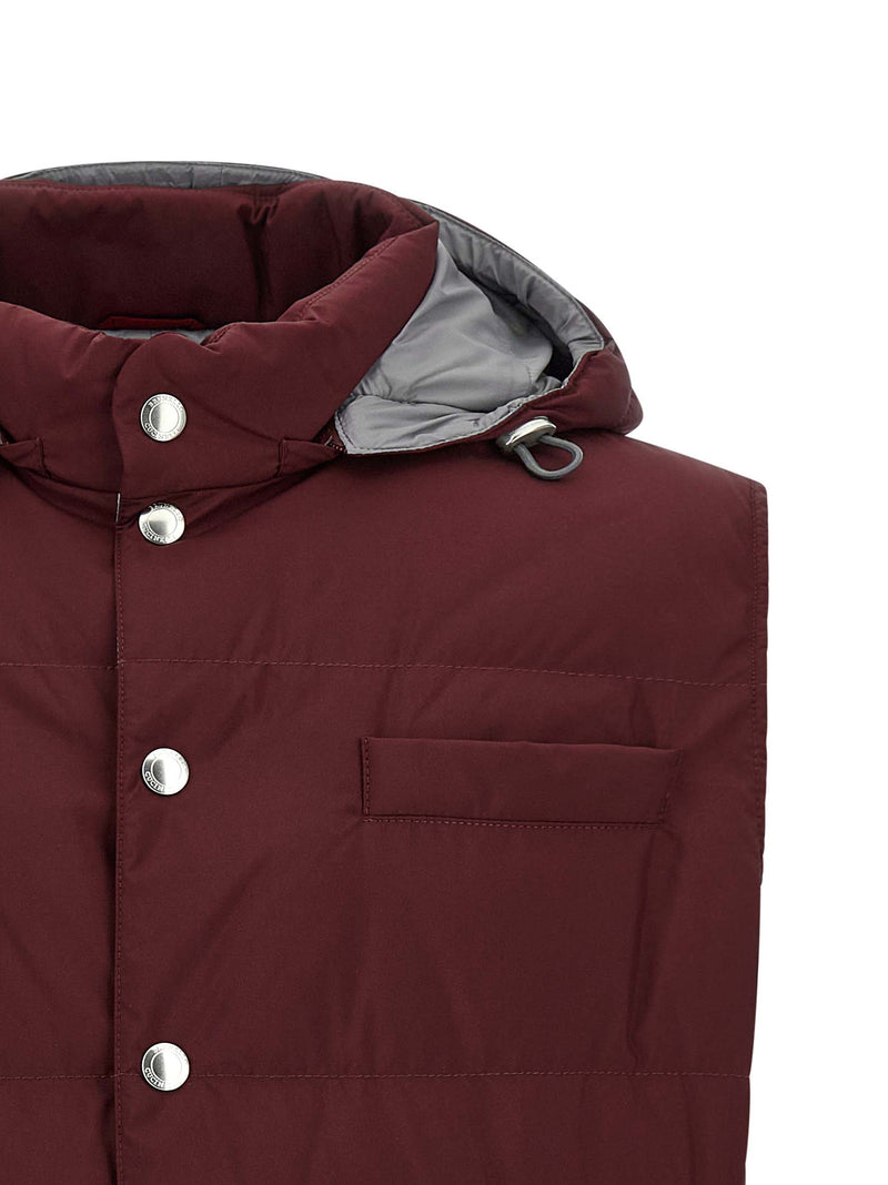 Brunello Cucinelli Bordeaux Polyester Sleeveless Jacket