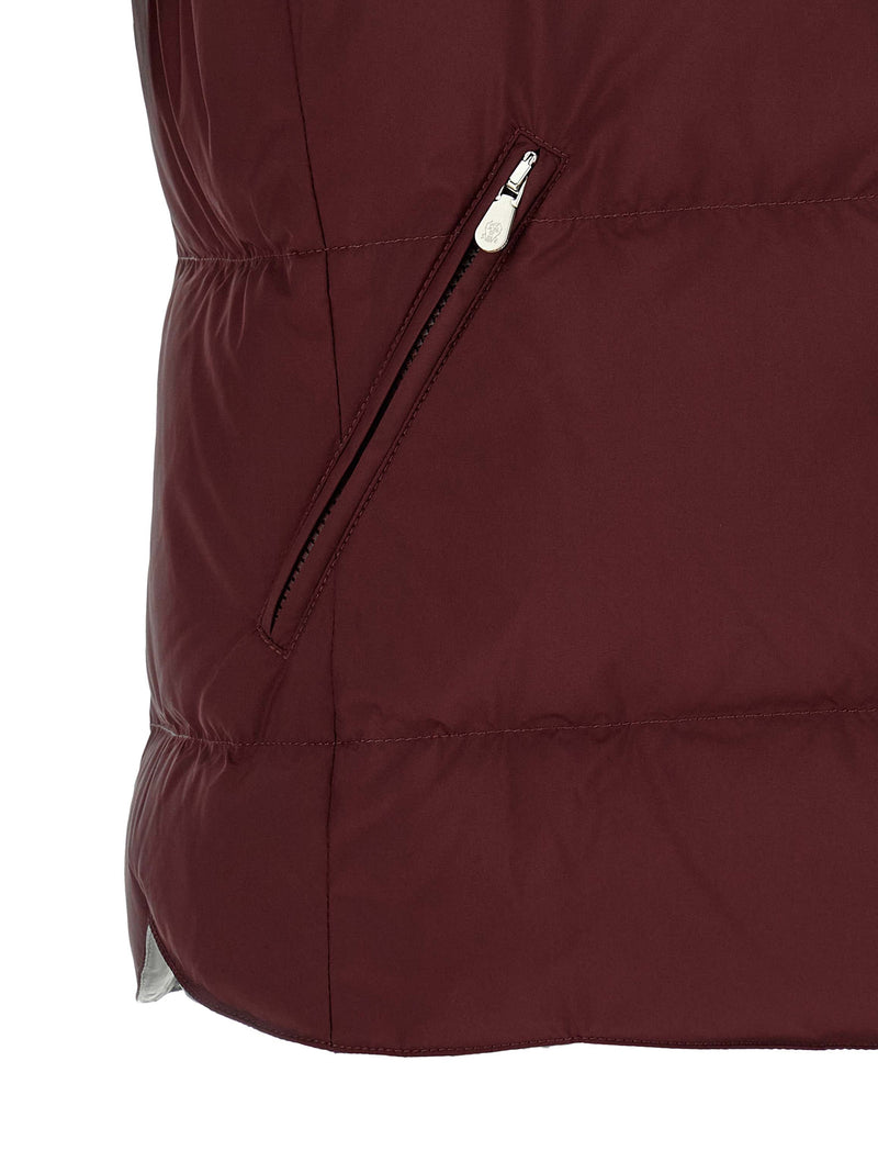 Brunello Cucinelli Bordeaux Polyester Sleeveless Jacket