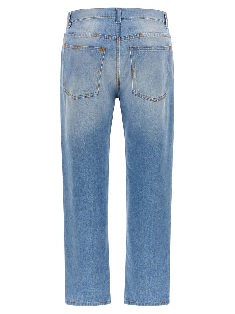 Moschino Blue Cotton Straight-Leg Jeans