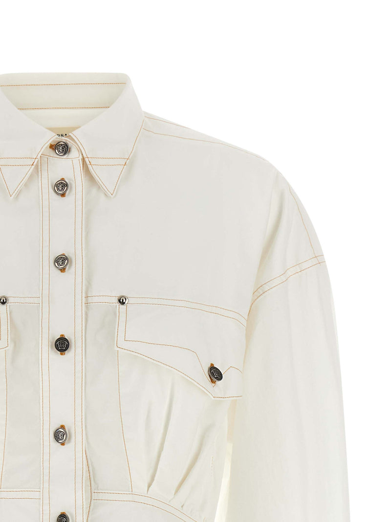 Versace White Cotton Short Dress