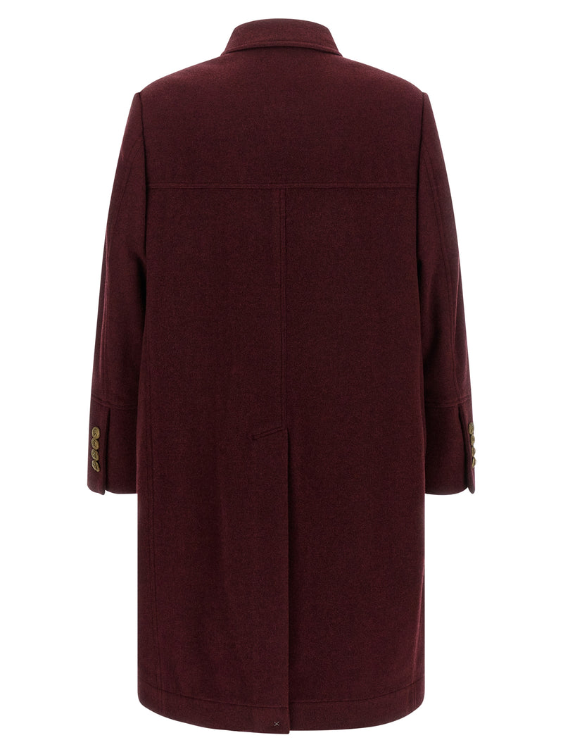 Brunello Cucinelli Bordeaux Cashmere Coat
