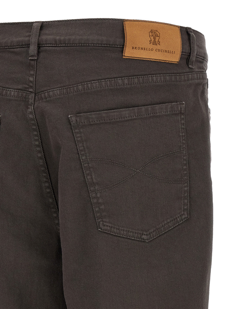 Brunello Cucinelli Brown Cotton Straight-Leg Jeans