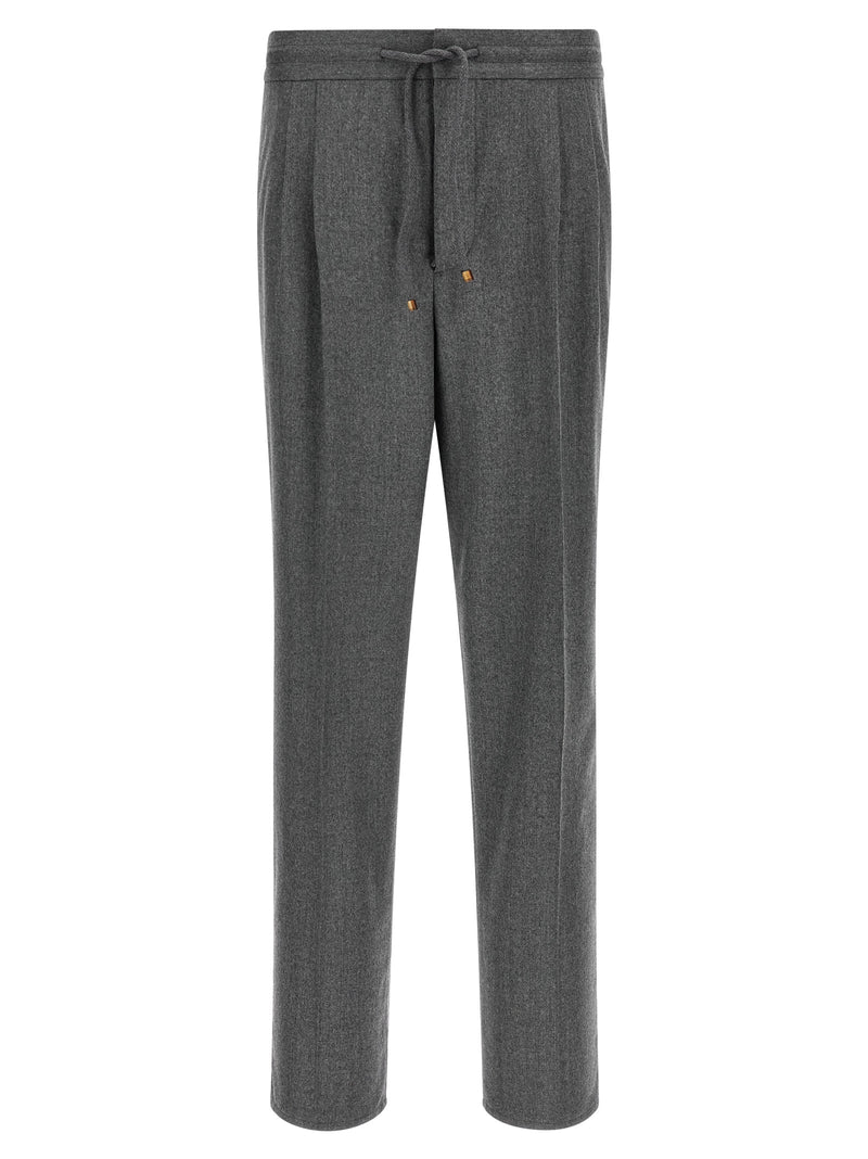Brunello Cucinelli Gray Virgin Wool Casual Pants