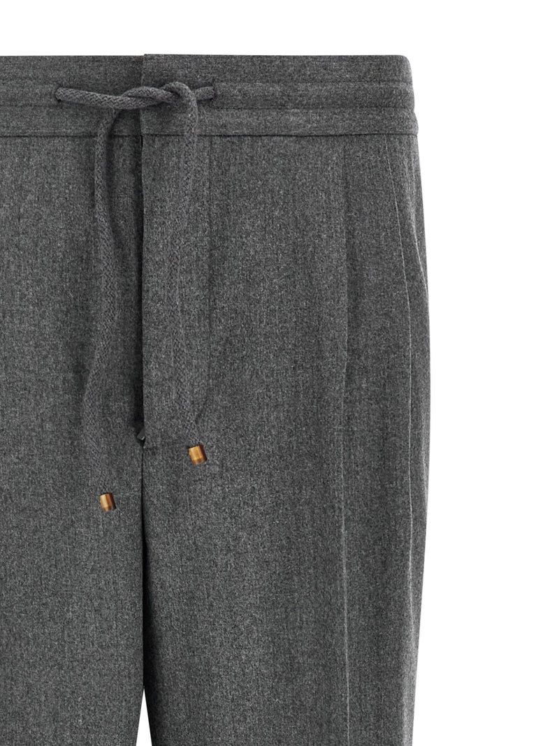 Brunello Cucinelli Gray Virgin Wool Casual Pants