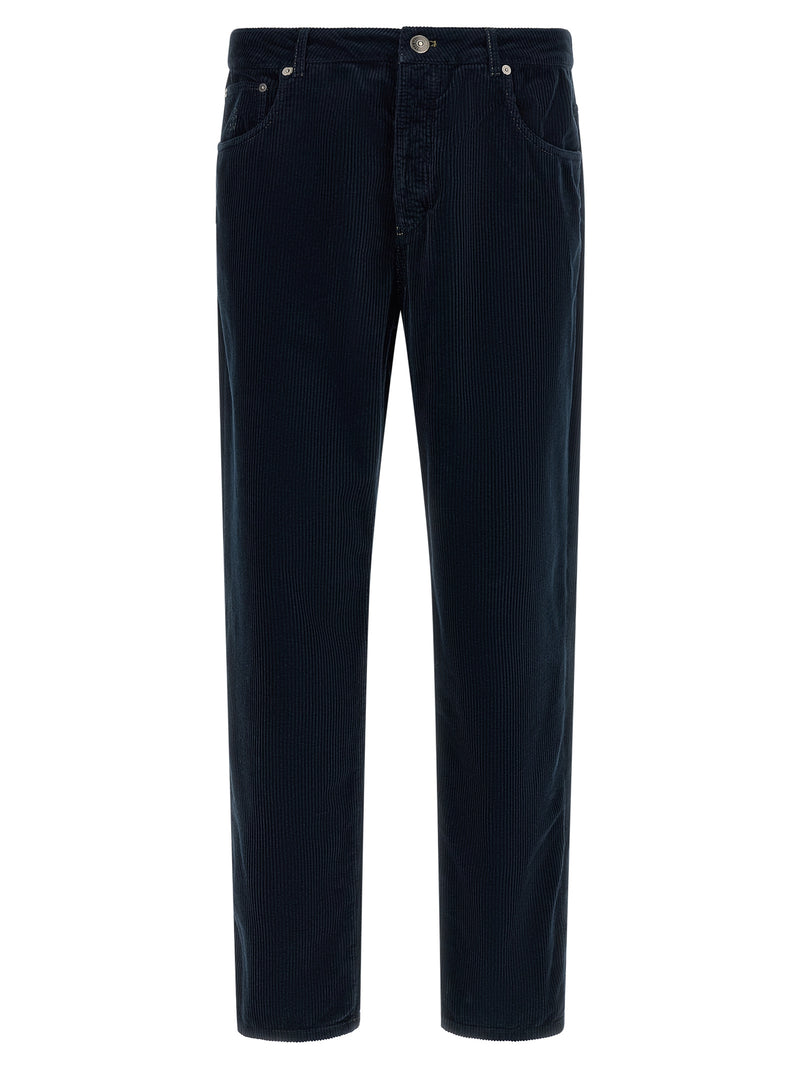 Brunello Cucinelli Blue Cotton Casual Pants