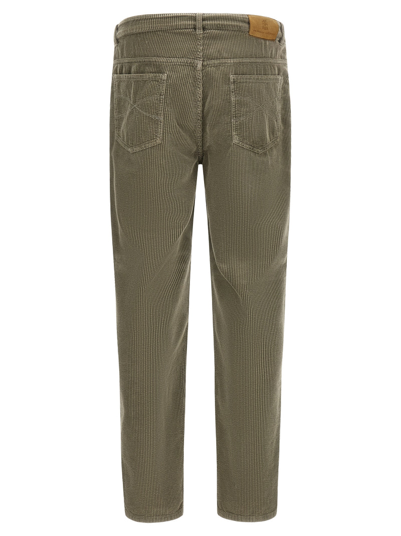 Brunello Cucinelli Bicolor Cotton Casual Pants
