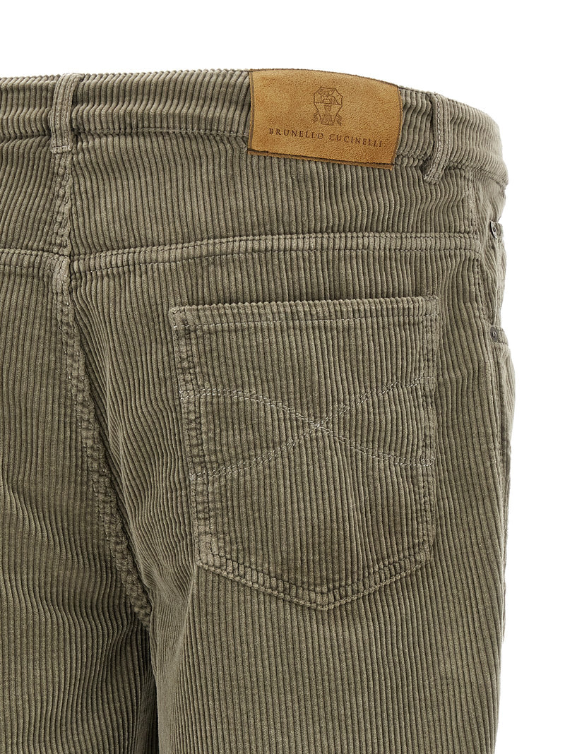 Brunello Cucinelli Bicolor Cotton Casual Pants