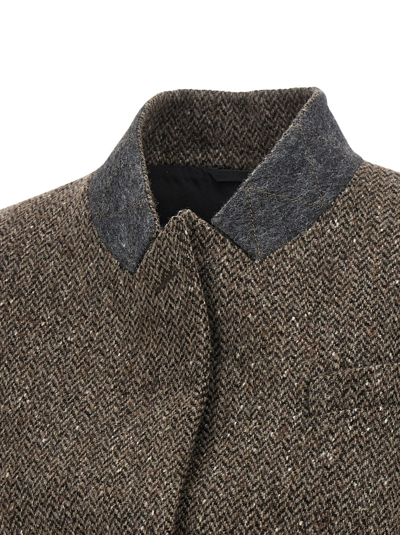 Brunello Cucinelli Brown Virgin Wool Sleeveless Jacket