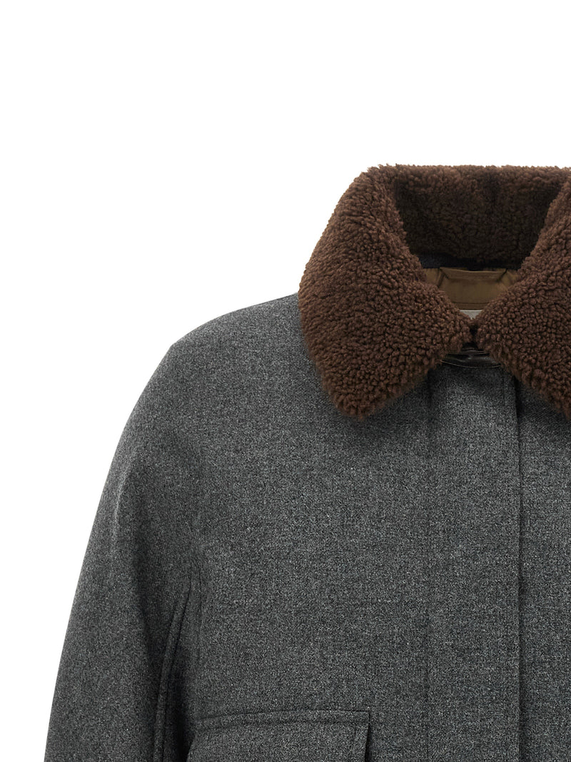 Brunello Cucinelli Gray Virgin Wool Full-Length Jacket