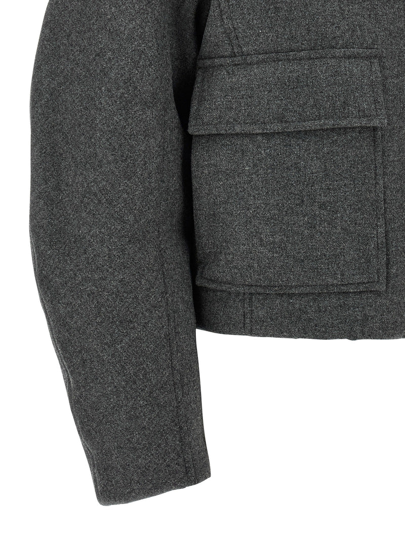 Brunello Cucinelli Gray Virgin Wool Full-Length Jacket