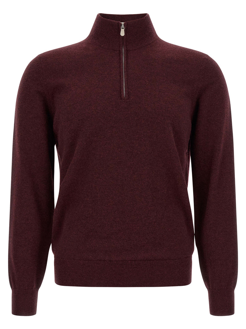 Brunello Cucinelli Bordeaux Cashmere Cardigan