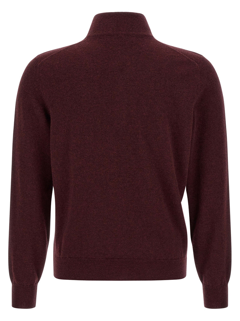 Brunello Cucinelli Bordeaux Cashmere Cardigan