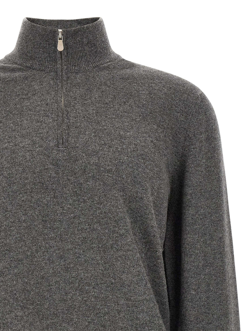 Brunello Cucinelli Gray Cashmere Cardigan