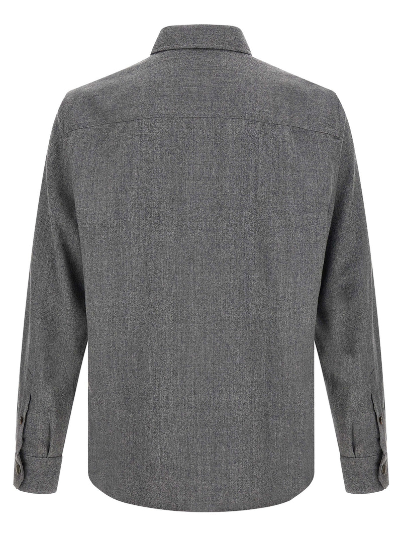 Brunello Cucinelli Gray Virgin Wool Blouse