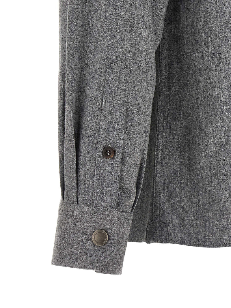 Brunello Cucinelli Gray Virgin Wool Blouse