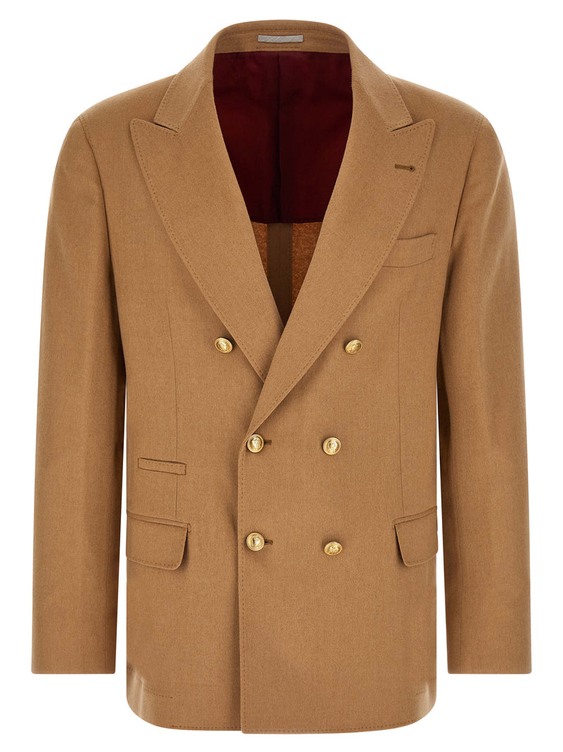 Brunello Cucinelli Beige Camel Hair  Blazer