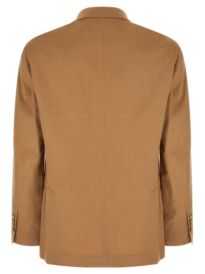 Brunello Cucinelli Beige Camel Hair  Blazer